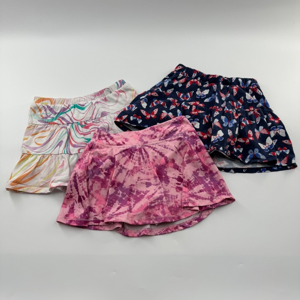 Jumping Beans Girls Assorted Skirt Lot – 3 Pieces, Sizes 4 & 5, Built-In Shorts - Picture 1 of 14